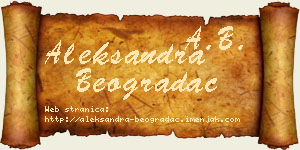 Aleksandra Beogradac vizit kartica